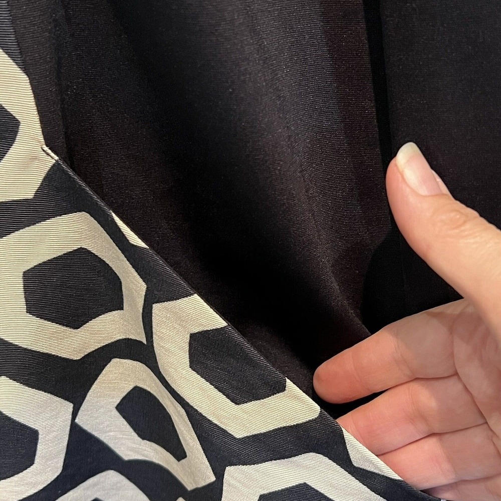 VOYAGE Marina Rinaldi Tunic Top Black White Geometric Print Pockets Art to Wear - Picture 9 of 11